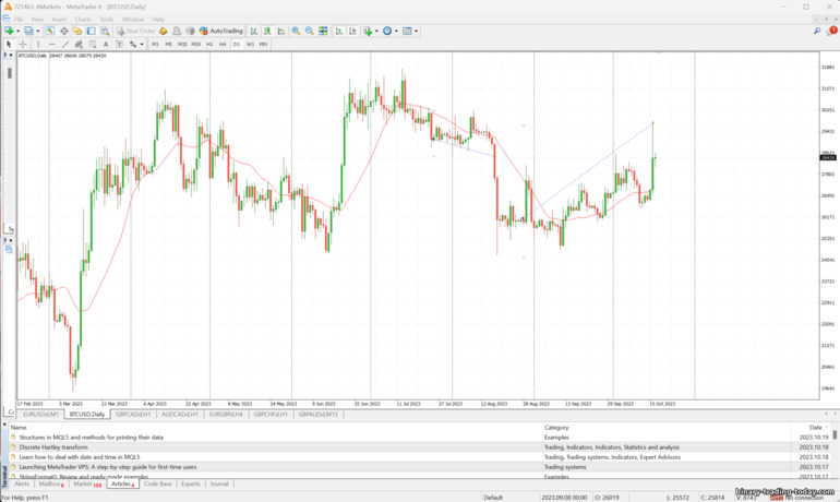 MetaTrader4 터미널 가격 차트