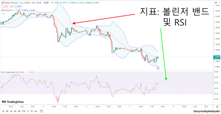 볼린저 밴드 및 RSI 지표