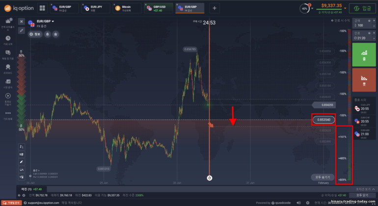 브로커 IQ Option의 FX 옵션에 대한 위험이 높은 아래 옵션