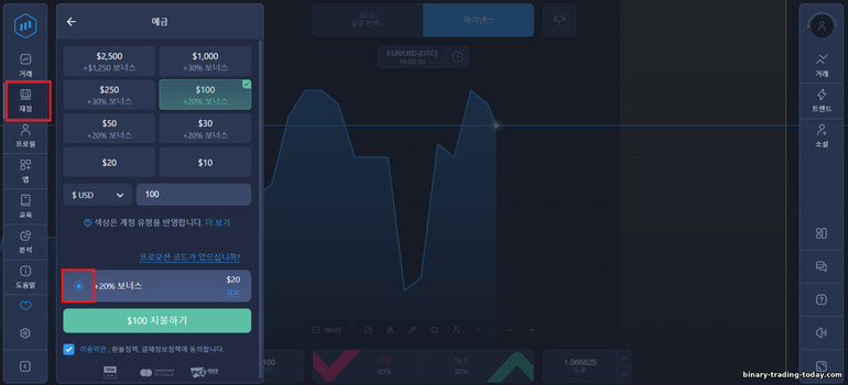 바이너리 옵션 브로커 ExpertOption의 추가 보너스 20-30%