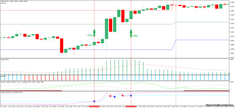 바이너리 옵션, 외환 및 CFD 전략 - Volatility Stretch indicator and Damiani Volameter v. 3.2: 증가하라는 신호