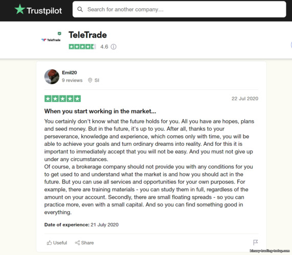 TeleTrade 온라인 브로커 리뷰