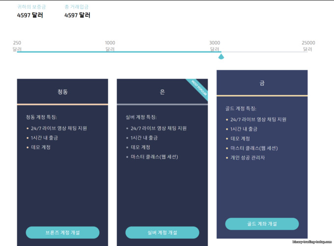 DaxBase 브로커 거래 계좌 유형