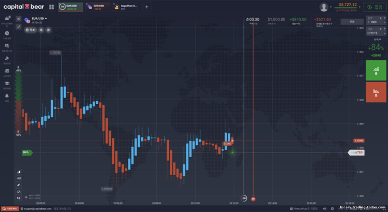 Capital Bear 플랫폼 거래 예시