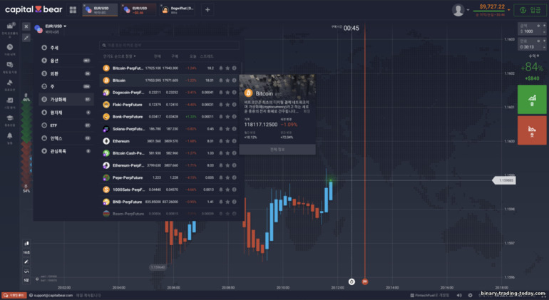 Capital Bear 거래 상품 및 자산