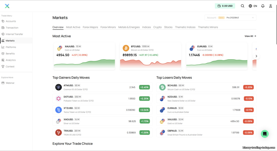IUX 이용 가능한 거래 자산