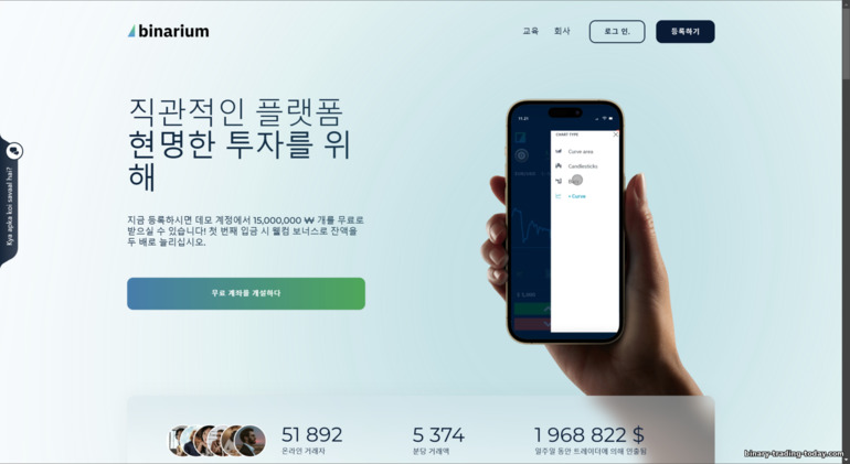 Binarium 공식 웹사이트