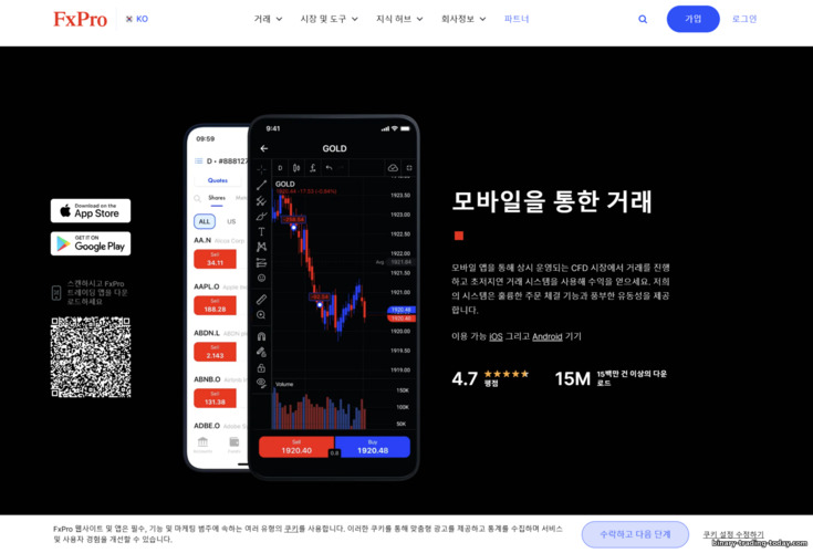 FXPro 모바일 트레이딩