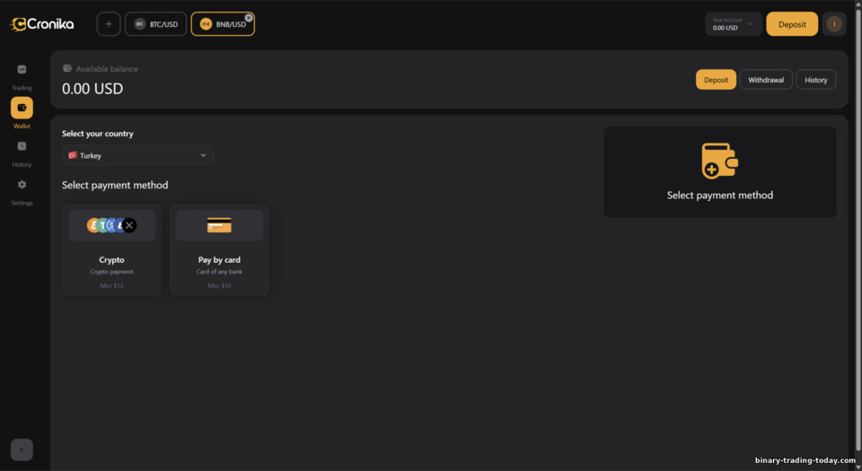Cronika 계정 입금 방법